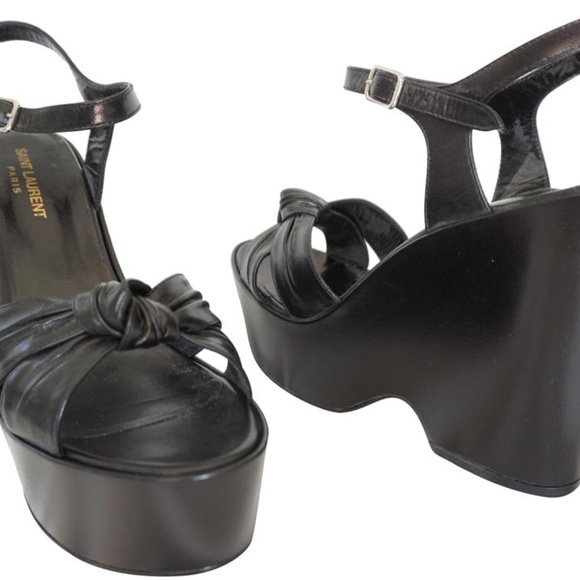 Yves Saint Laurent Shoes - Saint Laurent Black Candy Paris Ysl Leather 85 Tie